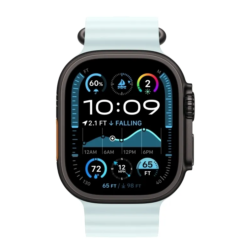 Apple Watch Ultra 2 GPS + Cellular, 49 мм, корпус из черного титана, ремешок Ocean голубого цвета