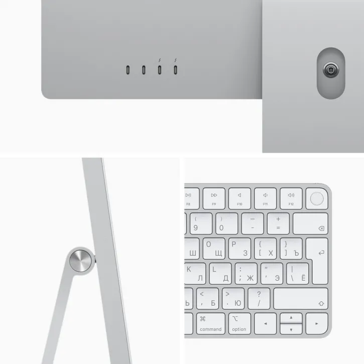 Apple iMac 24" Retina 4,5K, M1 (8C CPU, 8C GPU), 8 ГБ, 512 ГБ SSD, серебристый