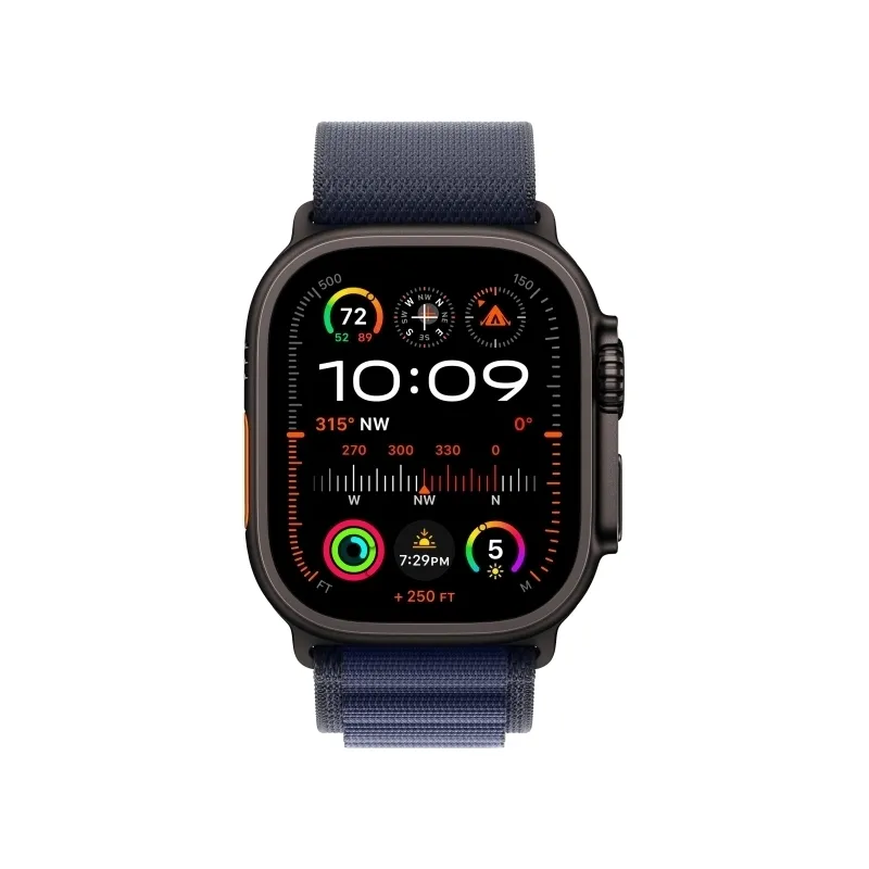 Apple Watch Ultra 2 GPS + Cellular, 49 мм, корпус из черного титана, ремешок Alpine темно-синего цвета