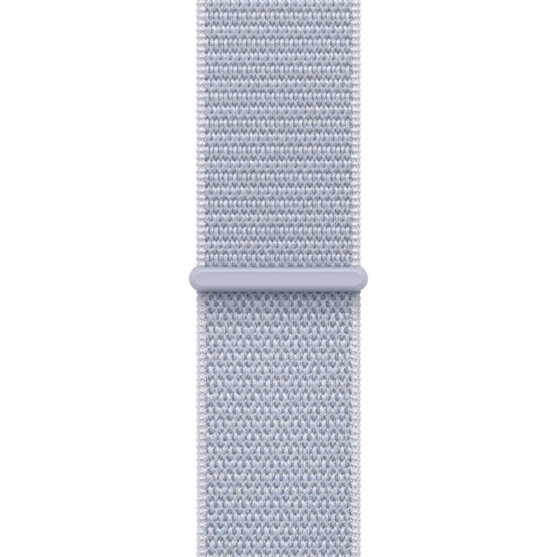 Apple Watch SE (2024), 44 мм, корпус из алюминия серебристого цвета, спортивный ремешок Loop дымчато-голубого цвета
