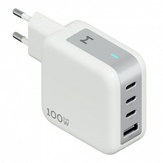 СЗУ Magssory Pulse 100Вт GaN, с функцией быстрой зарядки, Белый