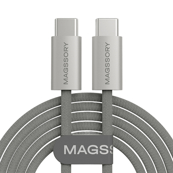 Кабель Magssory Line C 60 Вт 2.4 м USB-C Cable, "Титановый"
