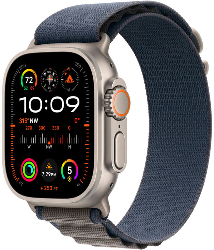 Apple Watch Ultra 2 GPS + Cellular, 49 мм, корпус из титана, ремешок Alpine синего цвета