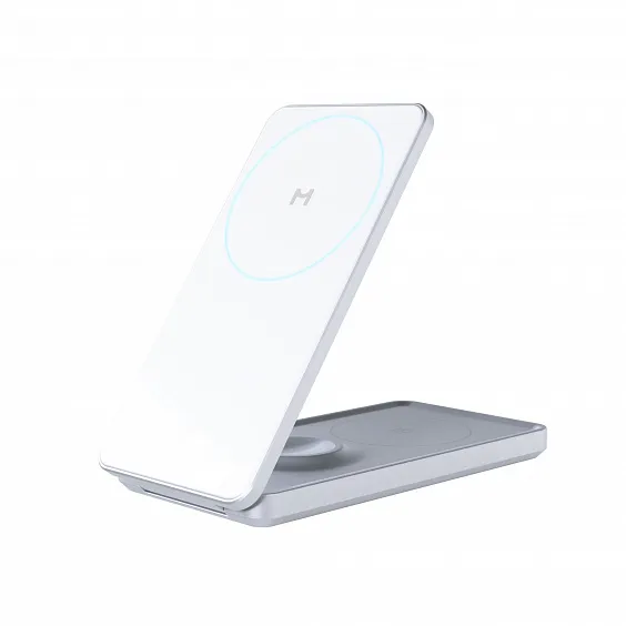 Складное беспроводное зарядное устройство Magssory Flip 3в1, с MagSafe, Серебристый
