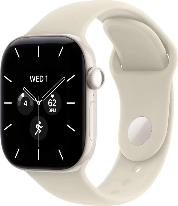 Apple Watch Series 12, 42 мм, Ceramic, корпус жемчужно-белого цвета, спортивный ремешок песочного цвета