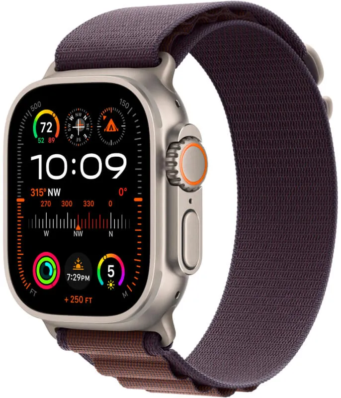 Apple Watch Ultra 2 GPS + Cellular, 49 мм, корпус из титана, ремешок Alpine цвета индиго