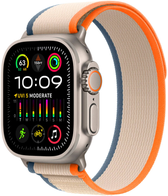 Apple Watch Ultra 2 GPS + Cellular, 49 мм, корпус из титана, ремешок Trail оранжевого/бежевого цвета
