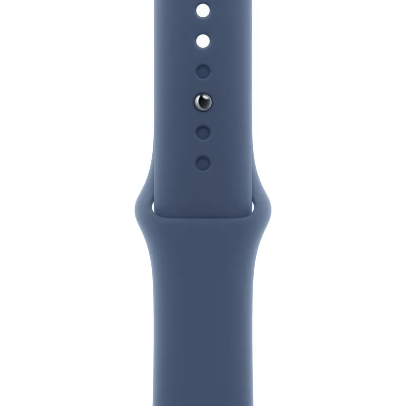 Apple Watch SE (2024), 40 мм, корпус из алюминия серебристого цвета, спортивный ремешок синего цвета