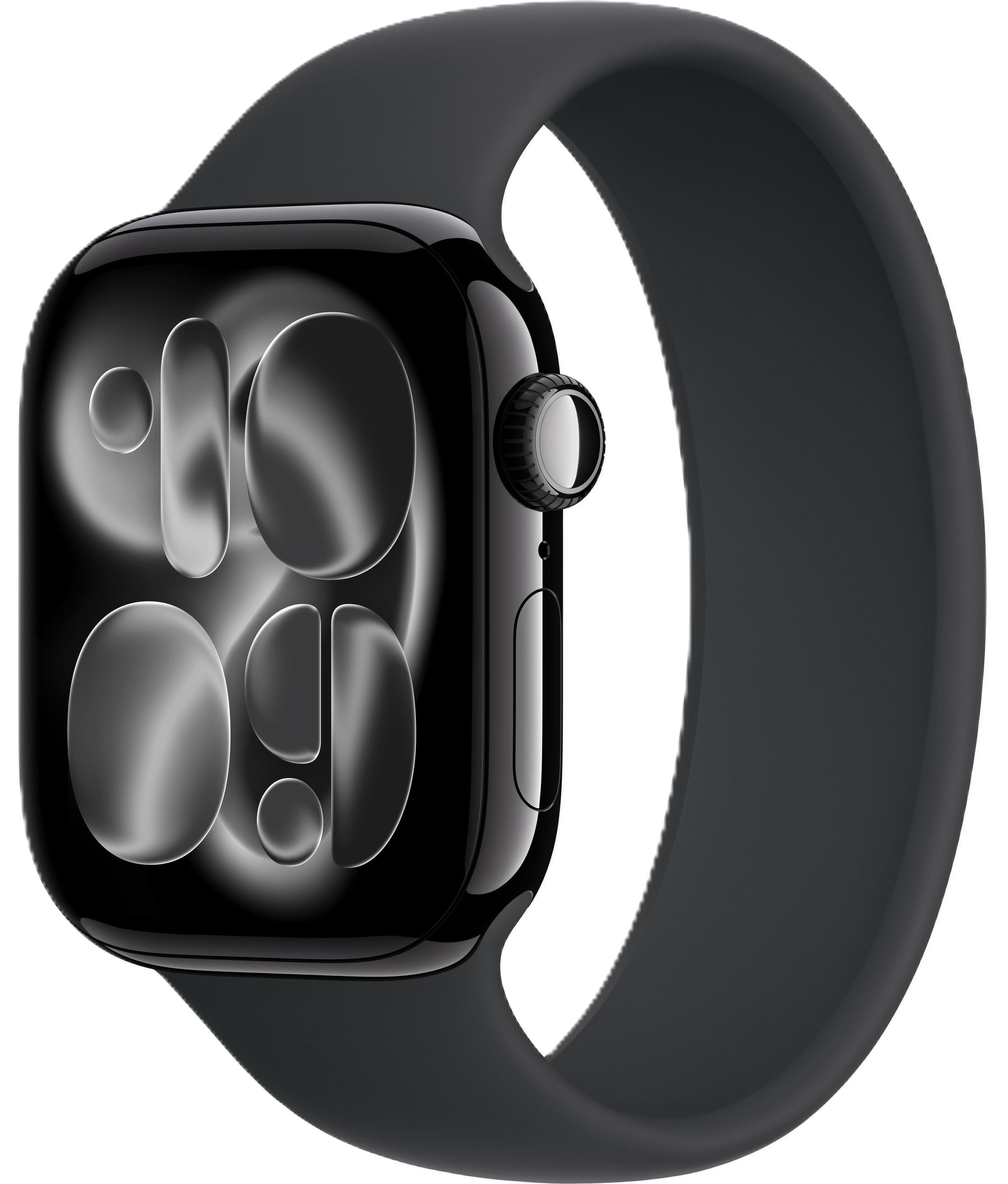 Apple Watch Series 11, 46 мм, корпус из алюминия цвета «чёрный глянец», спортивный ремешок чёрного цвета