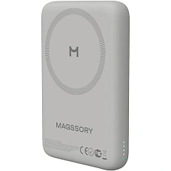 Беспроводной внешний аккумулятор Magssory Core 10K, с MagSafe, Серебристый