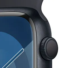 Apple Watch Series 9, 41 мм, корпус из алюминия цвета «темная ночь», спортивный ремешок «темная ночь»
