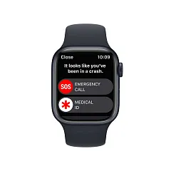 Apple Watch Series 8, 45 мм, корпус из алюминия цвета «тёмная ночь», спортивный ремешок «тёмная ночь»