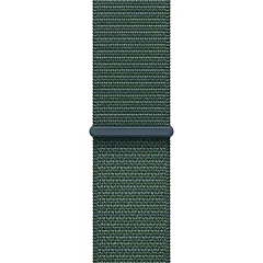 Apple Watch SE (2024), 44 мм, корпус из алюминия цвета «сияющая звезда», спортивный ремешок Loop зеленого цвета