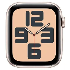 Apple Watch SE (2023), 44 мм, корпус из алюминия цвета «сияющая звезда», спортивный ремешок «сияющая звезда»
