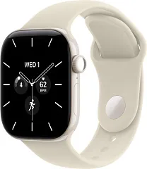 Apple Watch Series 12, 42 мм, Ceramic, корпус жемчужно-белого цвета, спортивный ремешок песочного цвета