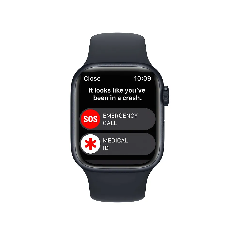 Apple Watch Series 8, 41 мм, корпус из алюминия цвета «тёмная ночь», спортивный ремешок «тёмная ночь»