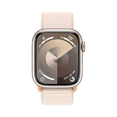 Apple Watch Series 9, 45 мм, корпус из алюминия цвета «сияющая звезда», спортивный ремешок Loop «сияющая звезда»