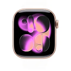 Apple Watch Series 11, 46 мм, корпус из алюминия цвета «розовое золото», спортивный ремешок цвета «лёгкий румянец»