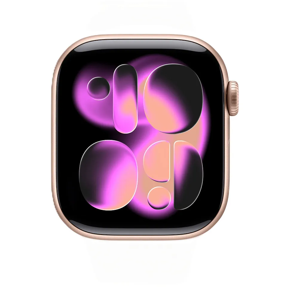 Apple Watch Series 11, 46 мм, корпус из алюминия цвета «розовое золото», спортивный ремешок цвета «лёгкий румянец»