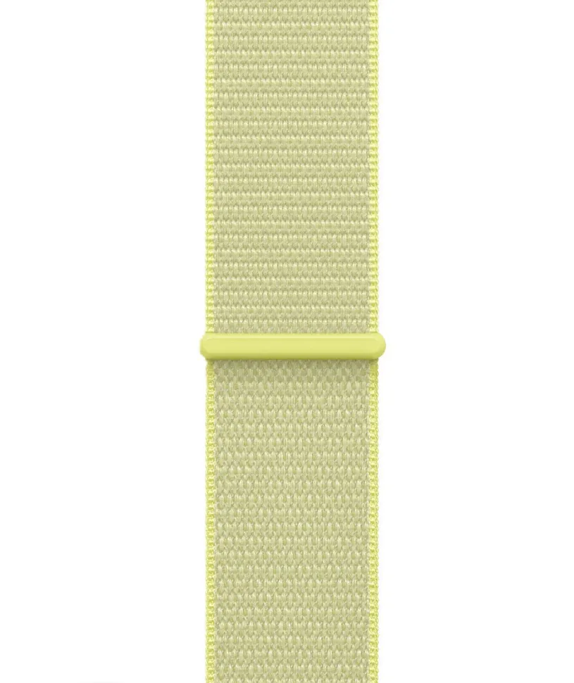 Apple Watch Series 11, 46 мм, корпус из алюминия серебристого цвета, спортивный ремешок Loop неоново-желтого цвета