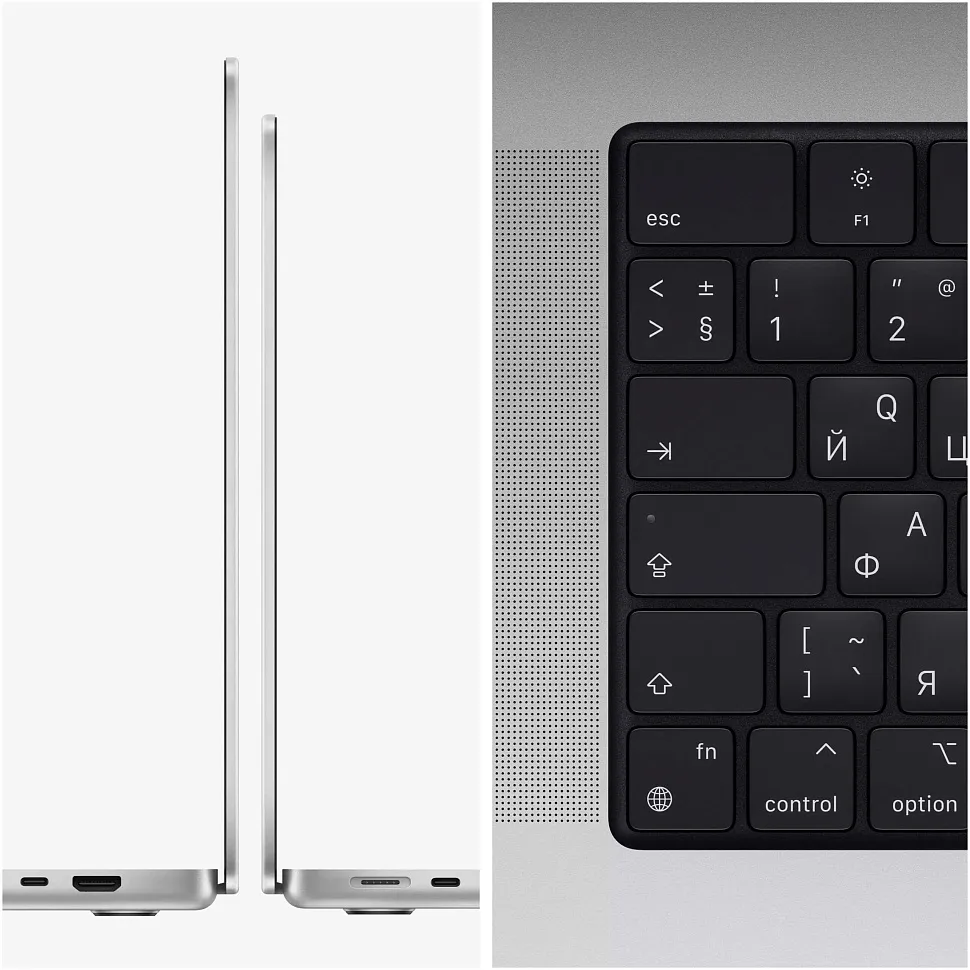 Apple MacBook Pro 14" (M1 Pro 10C CPU, 16C GPU, 2021) 16 ГБ, 1 ТБ SSD, серебристый (MKGT3)