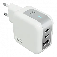 СЗУ Magssory Pulse 67Вт GaN, с функцией быстрой зарядки, Белый