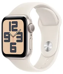 Apple Watch SE (2024), 44 мм, корпус из алюминия цвета «сияющая звезда», спортивный ремешок «сияющая звезда»